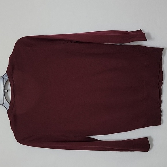 Women's Loft Crewneck Cardigan, Maroon, Medium, Pre-owned EUC - Picture 2 of 7